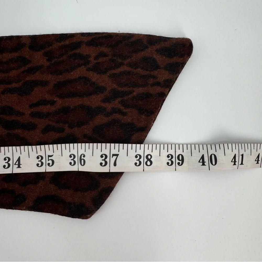 Brown and Black Leopard Print Scarf with Gold Accent